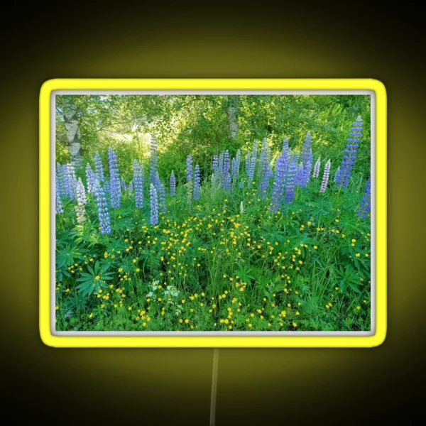 Lupinos III Lupin Swedish Spring Forest RGB Neon Sign
