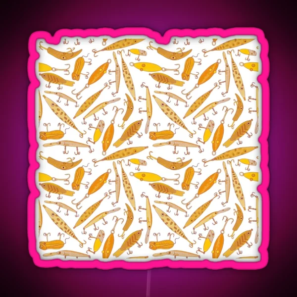 Lure Pattern Gold And Maroon RGB Neon Sign