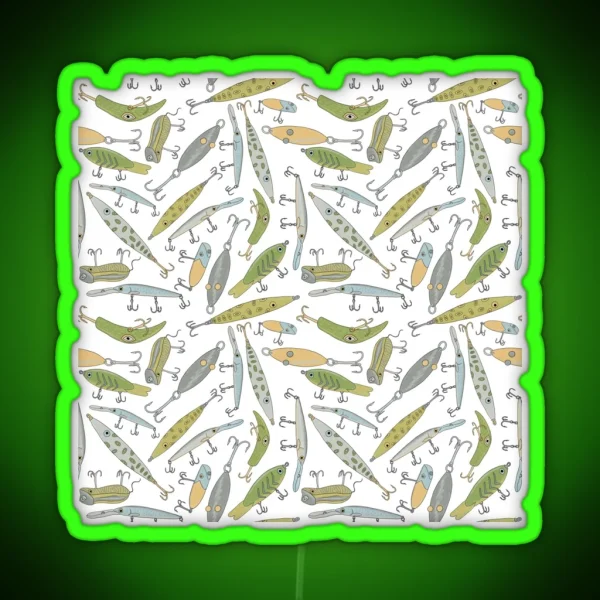 Lure Pattern Retro Palette And Harbor Blue RGB Neon Sign