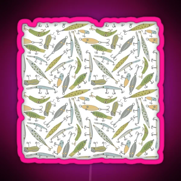 Lure Pattern Retro Palette And Harbor Blue RGB Neon Sign