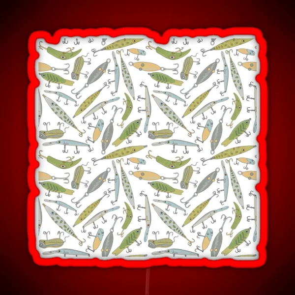 Lure Pattern Retro Palette And Harbor Blue RGB Neon Sign