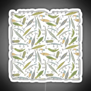 Lure Pattern Retro Palette And Harbor Blue RGB Neon Sign