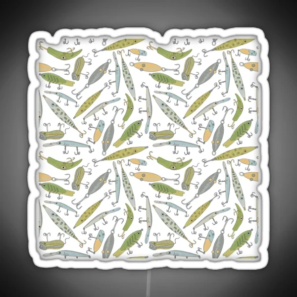 Lure Pattern Retro Palette And Harbor Blue RGB Neon Sign
