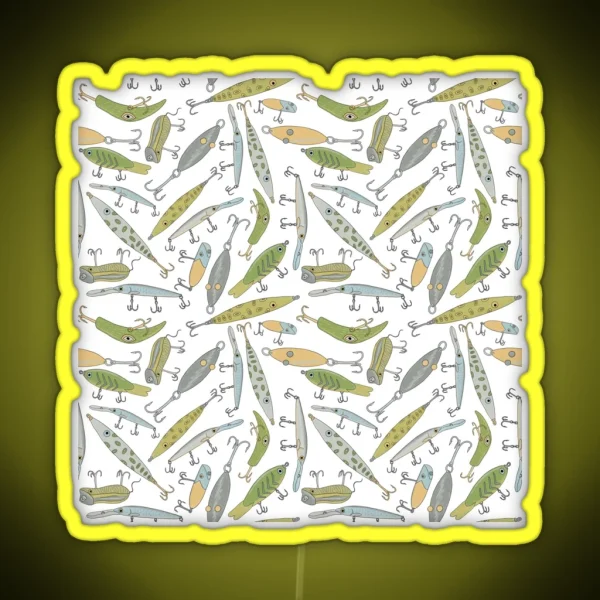Lure Pattern Retro Palette And Harbor Blue RGB Neon Sign