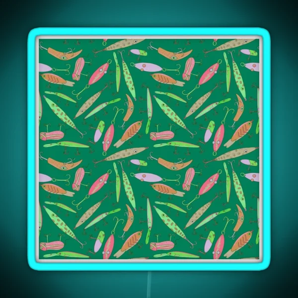 Lure Pattern Watermelon And Jade RGB Neon Sign