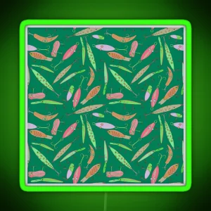 Lure Pattern Watermelon And Jade RGB Neon Sign