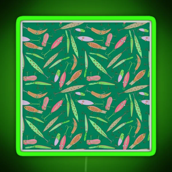 Lure Pattern Watermelon And Jade RGB Neon Sign