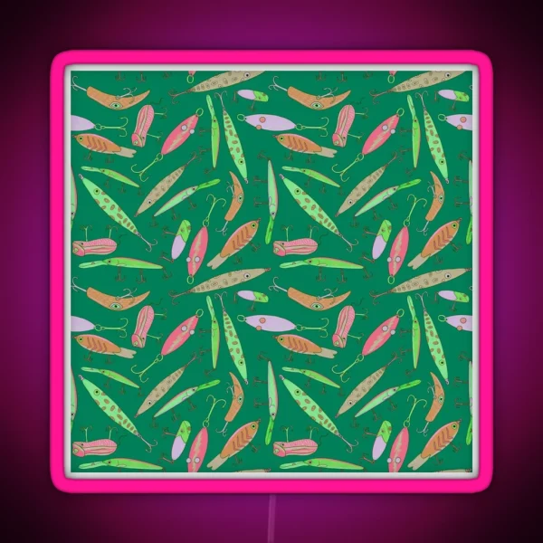 Lure Pattern Watermelon And Jade RGB Neon Sign