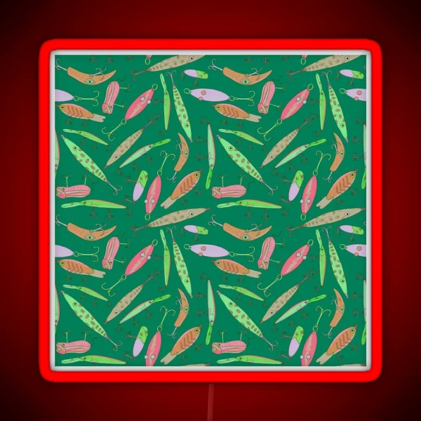 Lure Pattern Watermelon And Jade RGB Neon Sign