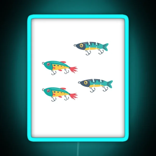 Lures Fish Crankbait RGB Neon Sign