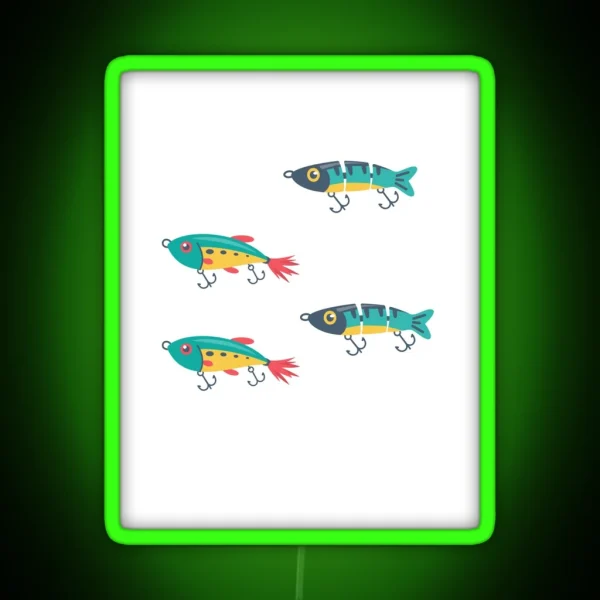 Lures Fish Crankbait RGB Neon Sign