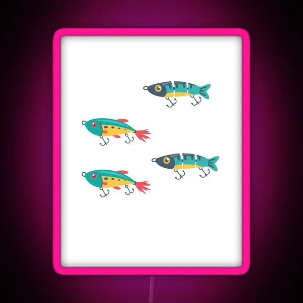 Lures Fish Crankbait RGB Neon Sign