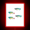 neon sign of fishing lures and crankbait in rgb red