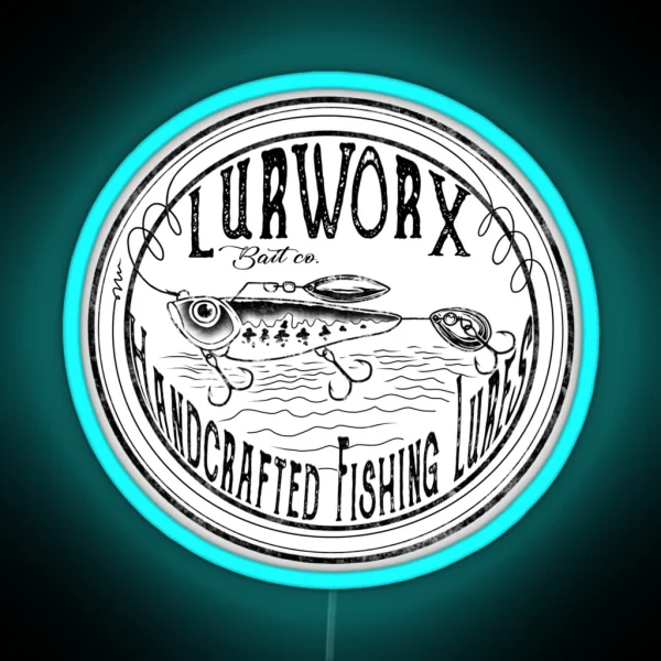 Lurworx Fishing Lures Logo RGB Neon Sign