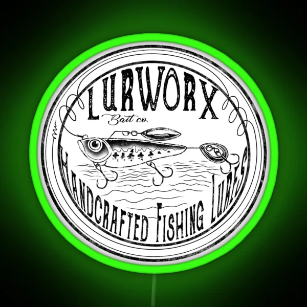 Lurworx Fishing Lures Logo RGB Neon Sign