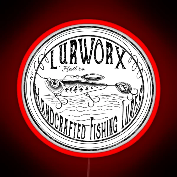 Lurworx Fishing Lures Logo RGB Neon Sign