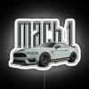 mustang mach 1 gt 5.0l v8 performance car fighter jet gray rgb neon sign