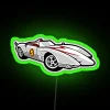 rgb neon sign featuring mach five in green