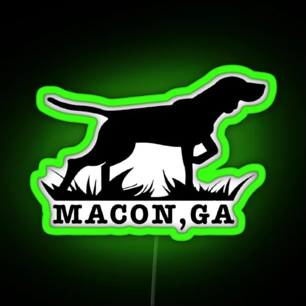 Macon Georgia Hunting Dog RGB Neon Sign