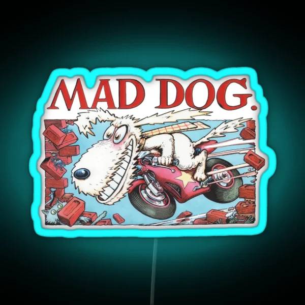 Mad Dog From Ogri Classic Comic Biker RGB Neon Sign