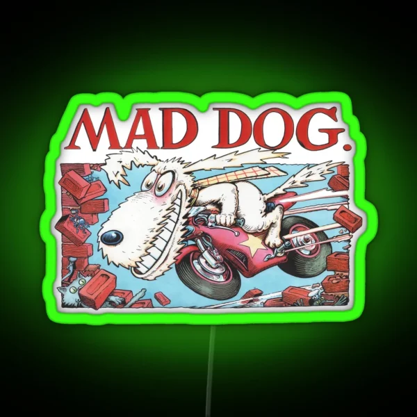 Mad Dog From Ogri Classic Comic Biker RGB Neon Sign