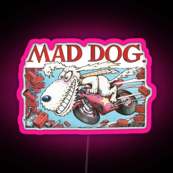 Mad Dog From Ogri Classic Comic Biker RGB Neon Sign