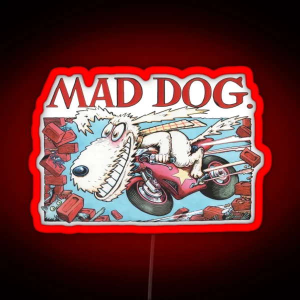 Mad Dog From Ogri Classic Comic Biker RGB Neon Sign
