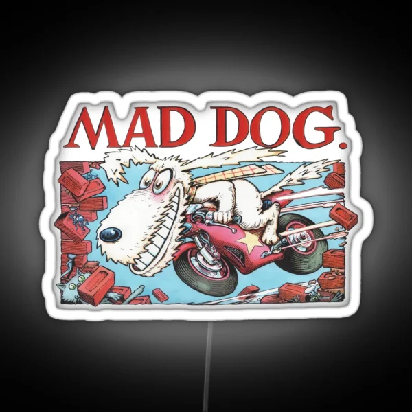 Mad Dog From Ogri Classic Comic Biker RGB Neon Sign