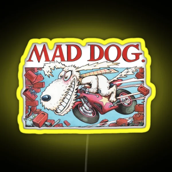 Mad Dog From Ogri Classic Comic Biker RGB Neon Sign