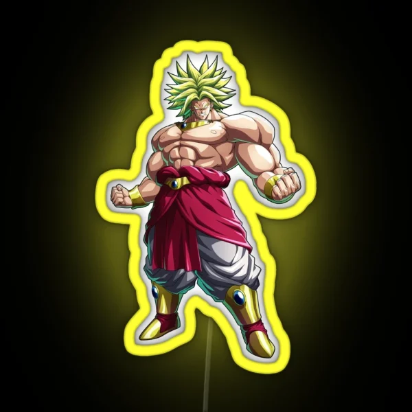 Mad Looking Broly From The Anime Dragonball Z Movie RGB Neon Sign