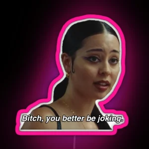 Maddy Perez Euphoria Season 2 Quote Bitch You Better Be Joking RGB Neon Sign