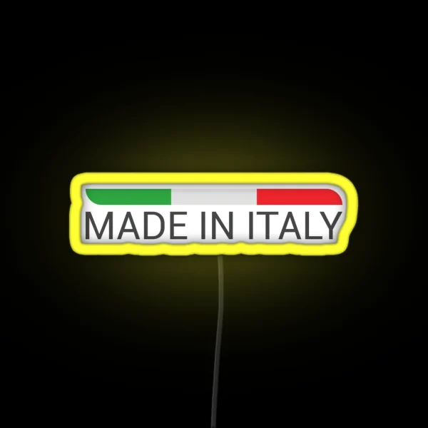Made In Italy With Italian Flag RGB Neon Sign