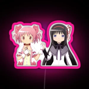 Madoka And Homura Puella Magi Madoka Magica RGB Neon Sign