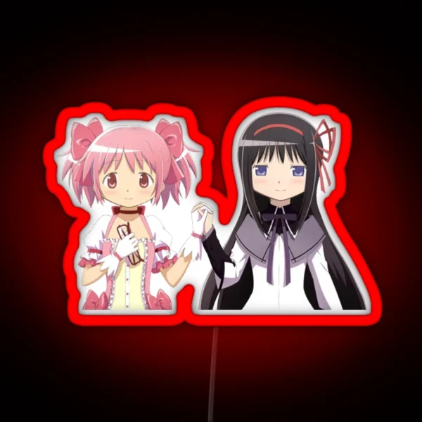 Madoka And Homura Puella Magi Madoka Magica RGB Neon Sign