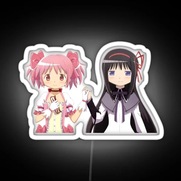 Madoka And Homura Puella Magi Madoka Magica RGB Neon Sign