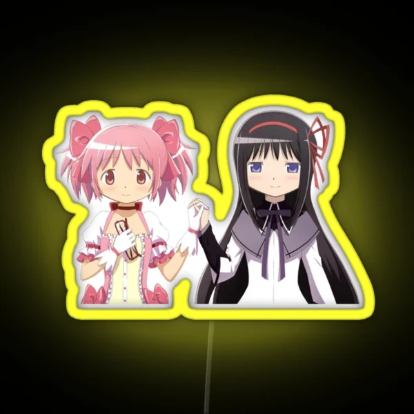 Madoka And Homura Puella Magi Madoka Magica RGB Neon Sign