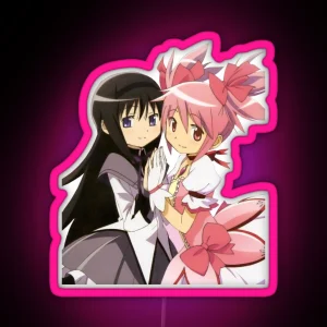 Madoka And Homura Puella Magi Madoka Magica RGB Neon Sign