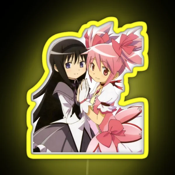 Madoka And Homura Puella Magi Madoka Magica RGB Neon Sign