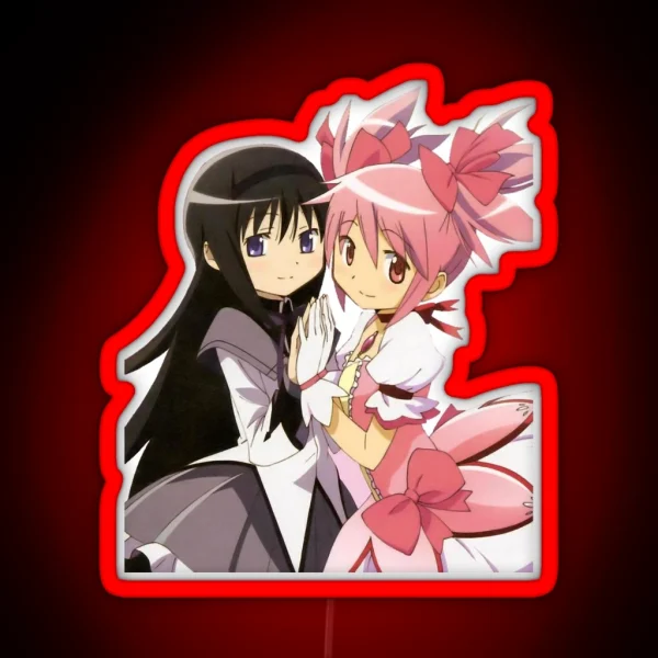 Madoka And Homura Puella Magi Madoka Magica RGB Neon Sign