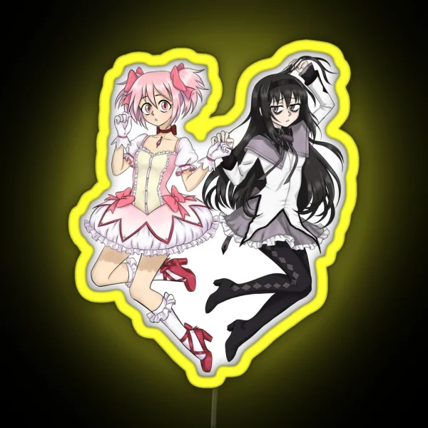 Madoka And Homura RGB Neon Sign