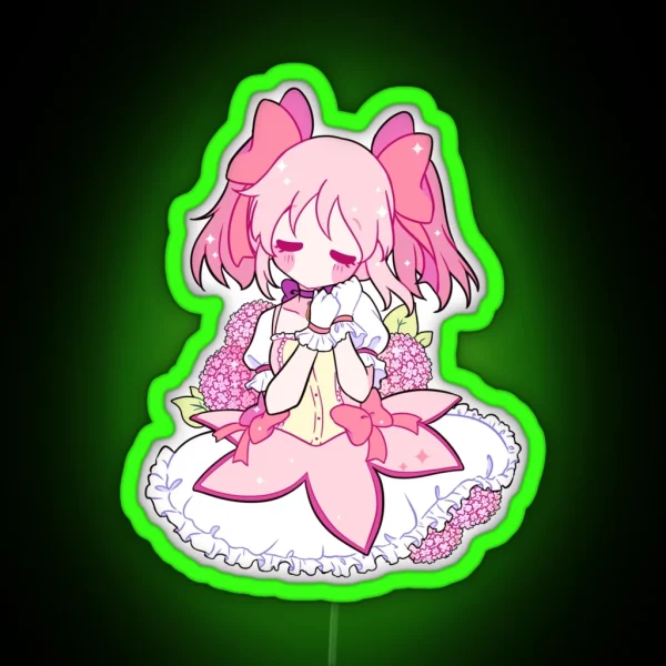Madoka Magica Fanart RGB Neon Sign