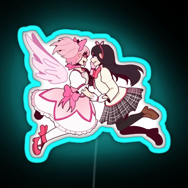 Madoka Magica Homura And Madoka RGB Neon Sign