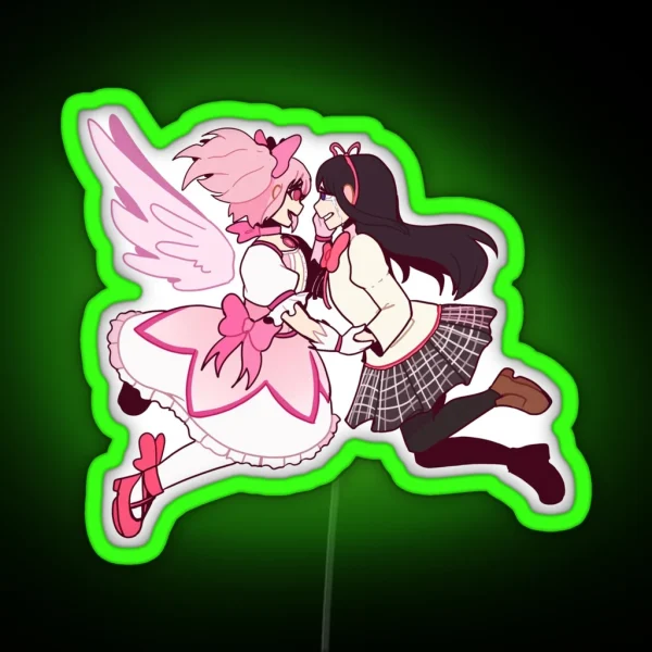 Madoka Magica Homura And Madoka RGB Neon Sign
