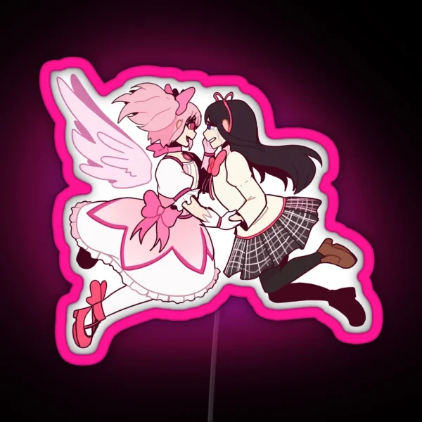 Madoka Magica Homura And Madoka RGB Neon Sign