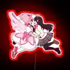 RGB Neon Sign of Homura and Madoka from *Magia Madoka* in vibrant red.