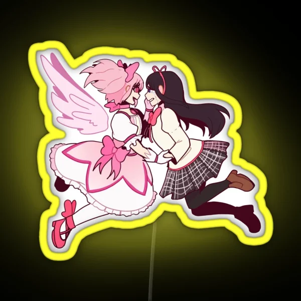 Madoka Magica Homura And Madoka RGB Neon Sign