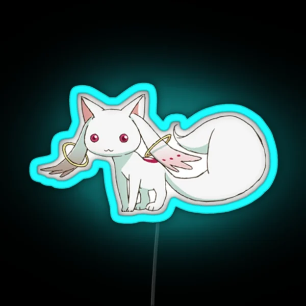 Madoka Magica Kyubey 2 RGB Neon Sign