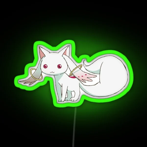 Madoka Magica Kyubey 2 RGB Neon Sign