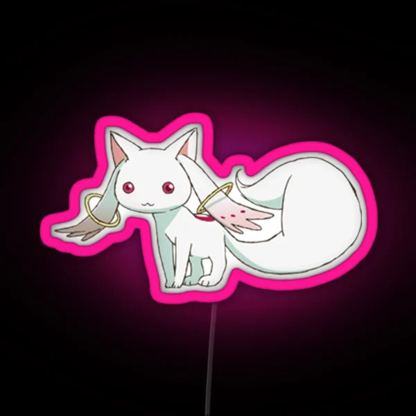 Madoka Magica Kyubey 2 RGB Neon Sign