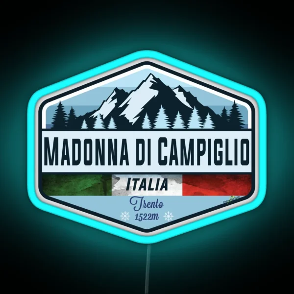Madonna Di Campiglio Italy Italia Ski Skiing Brenta RGB Neon Sign
